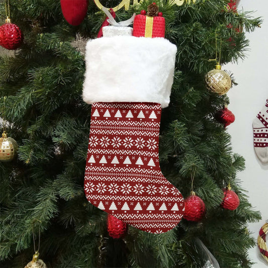 Christmas Sock - Red Traditional Pattern 6