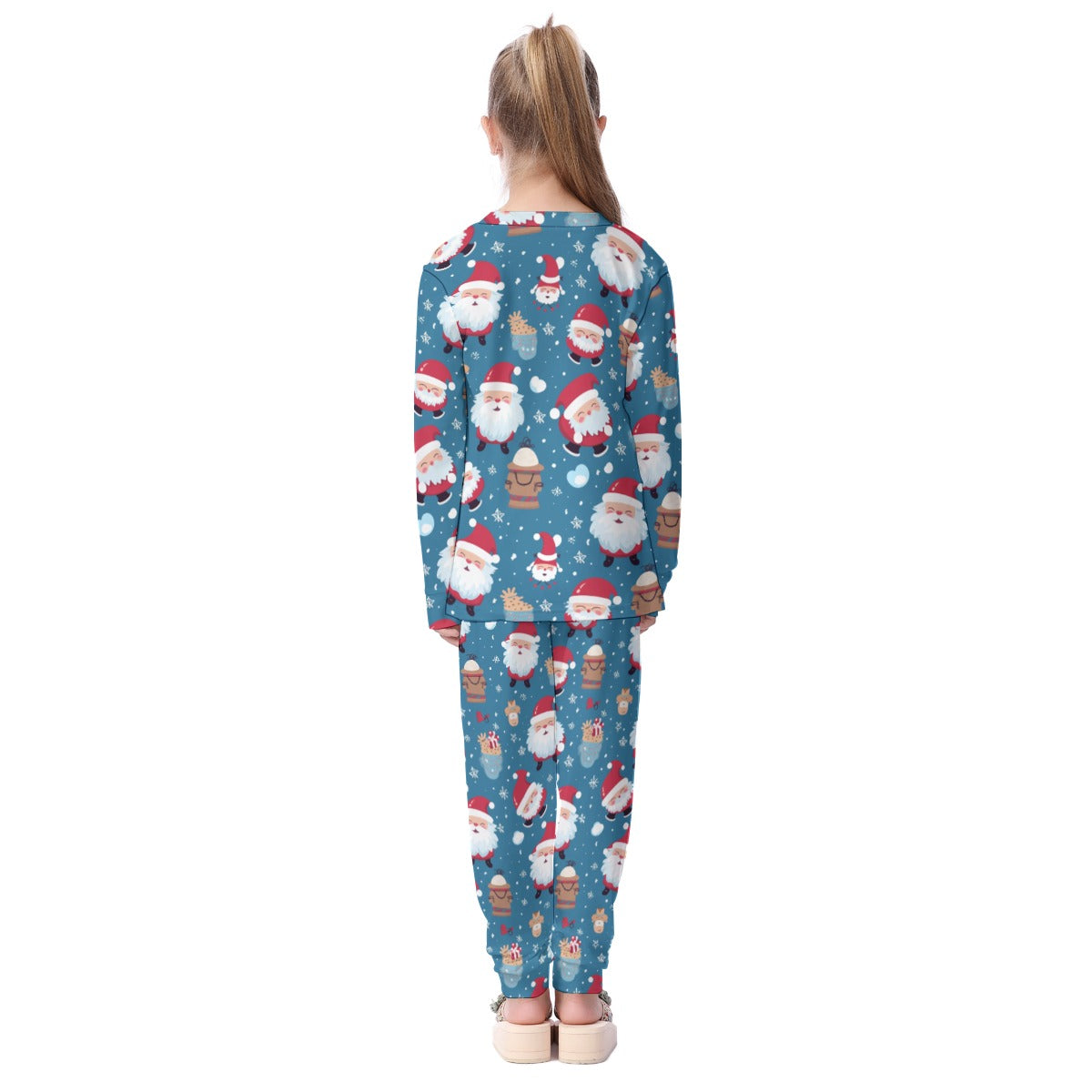 Kids Christmas Pyjama Set - Blue Santas 2