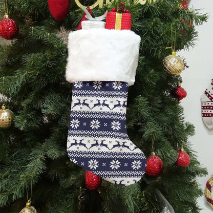 Christmas Sock - Blue Traditional Pattern