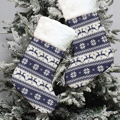 Christmas Sock - Blue Traditional Pattern