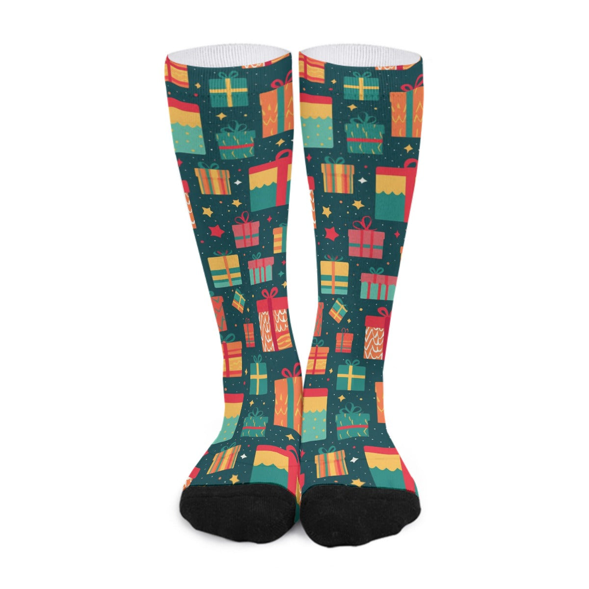 Unisex Long Socks - Green Presents 3