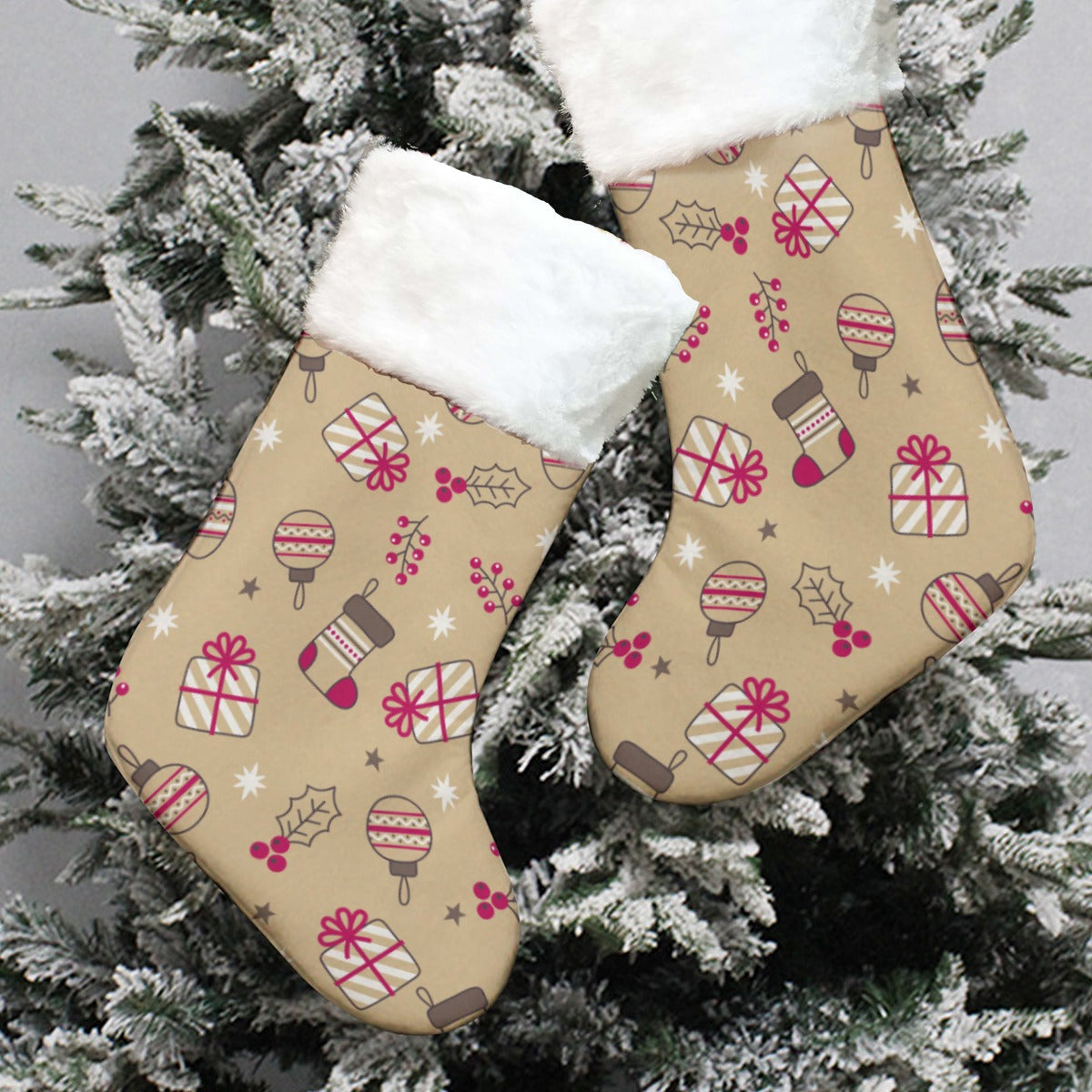 Christmas Sock - Tan Pattern