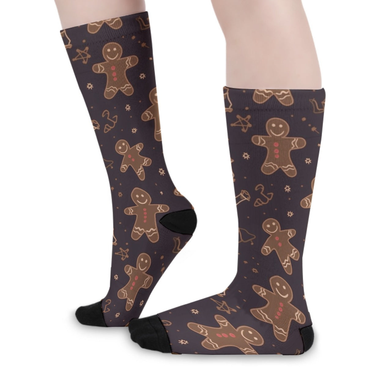 Unisex Long Socks - Brown Gingerbread