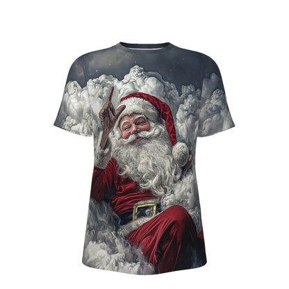 Mens Short Sleeve Christmas Tee - In the Clouds