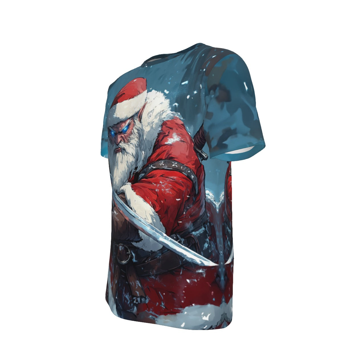 Mens Short Sleeve Christmas Tee - Anime Santa 2