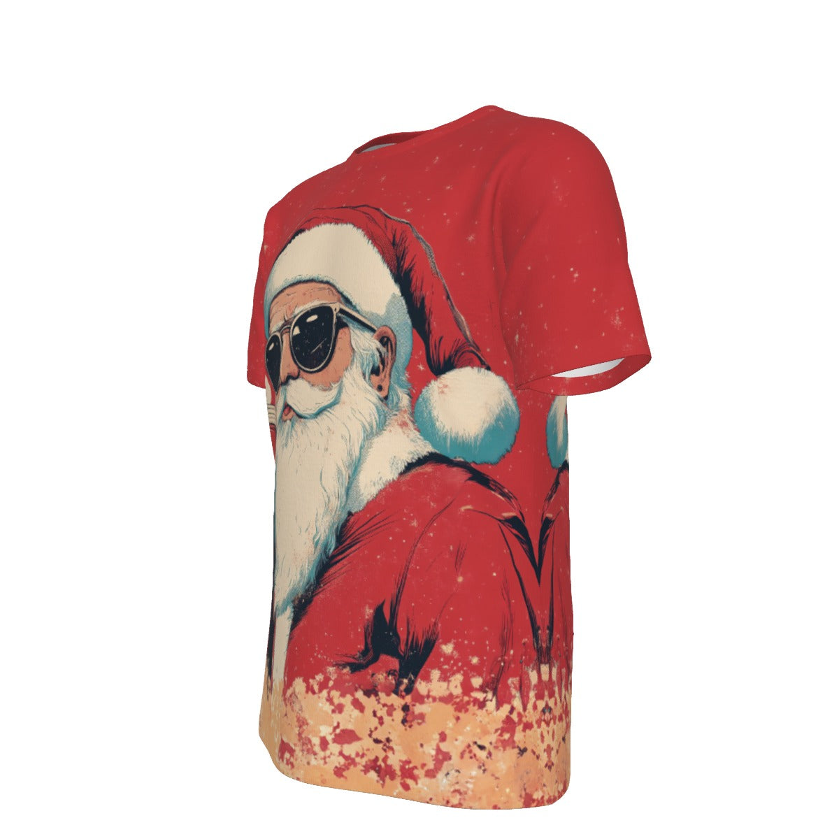 Mens Short Sleeve Christmas Tee - Cool Santa