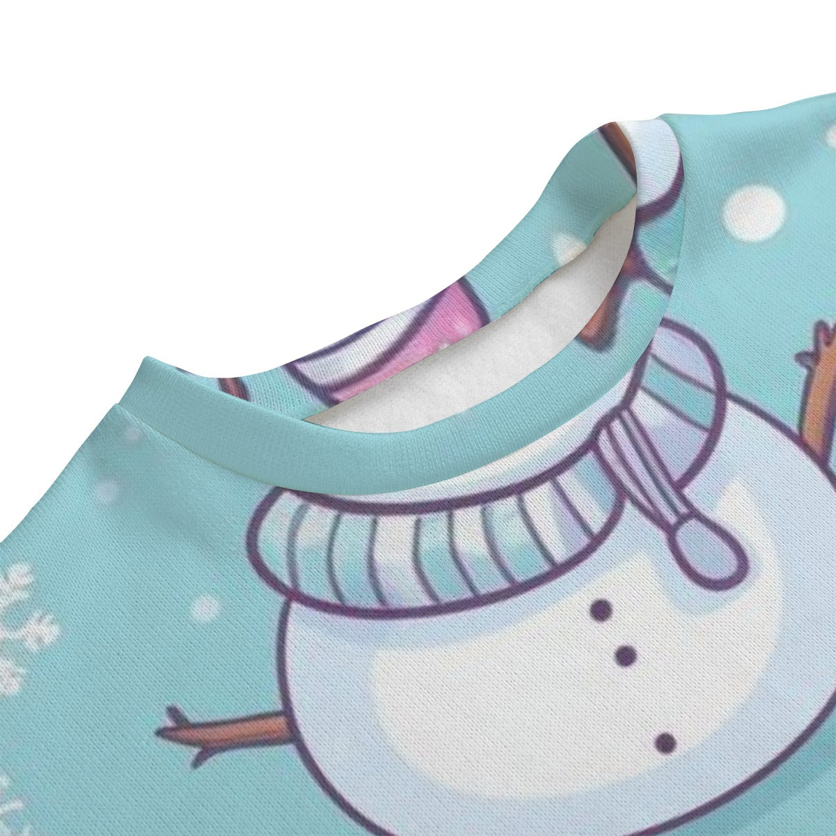 Men's Christmas Sweater - Light Blue Snowman