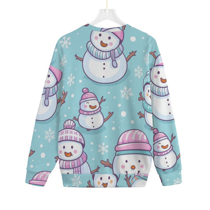 Men's Christmas Sweater - Light Blue Snowman