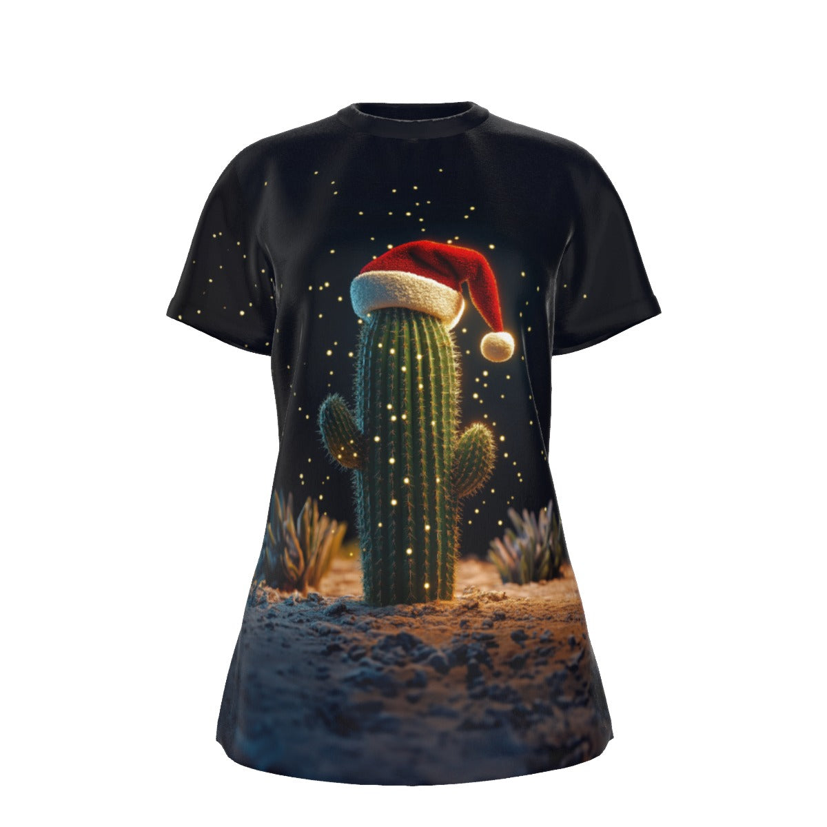 Women's Short Sleeve Christmas Tee - Cactus