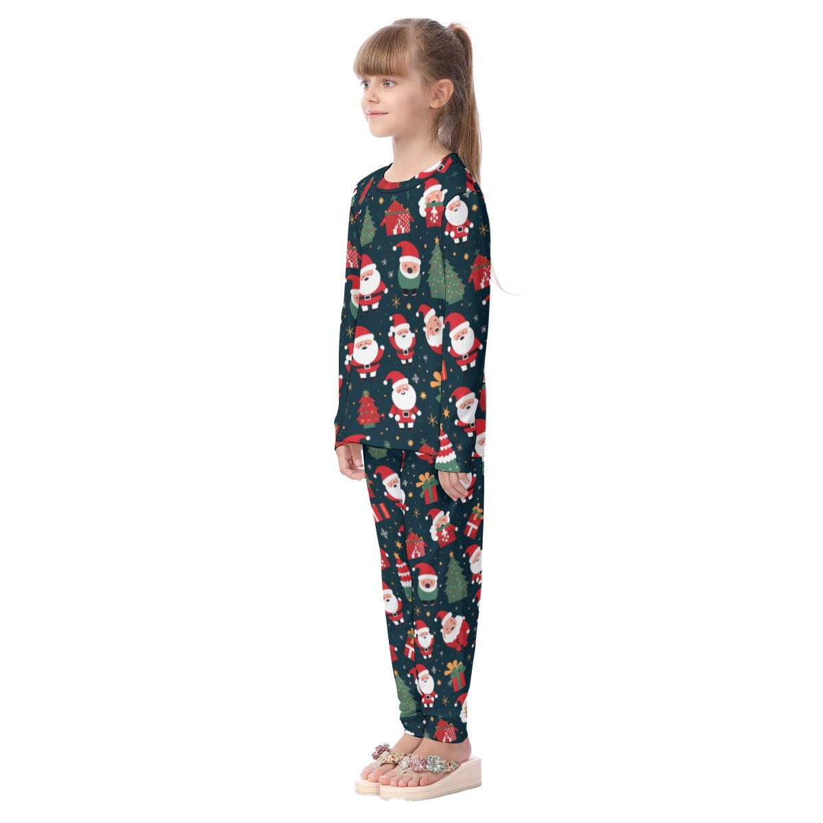 Kids Christmas Pyjama Set - Santa and Trees