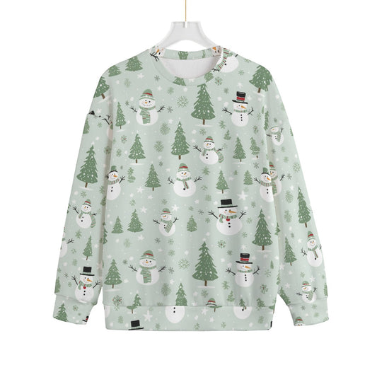 Women's Christmas Sweater - Green Snowman