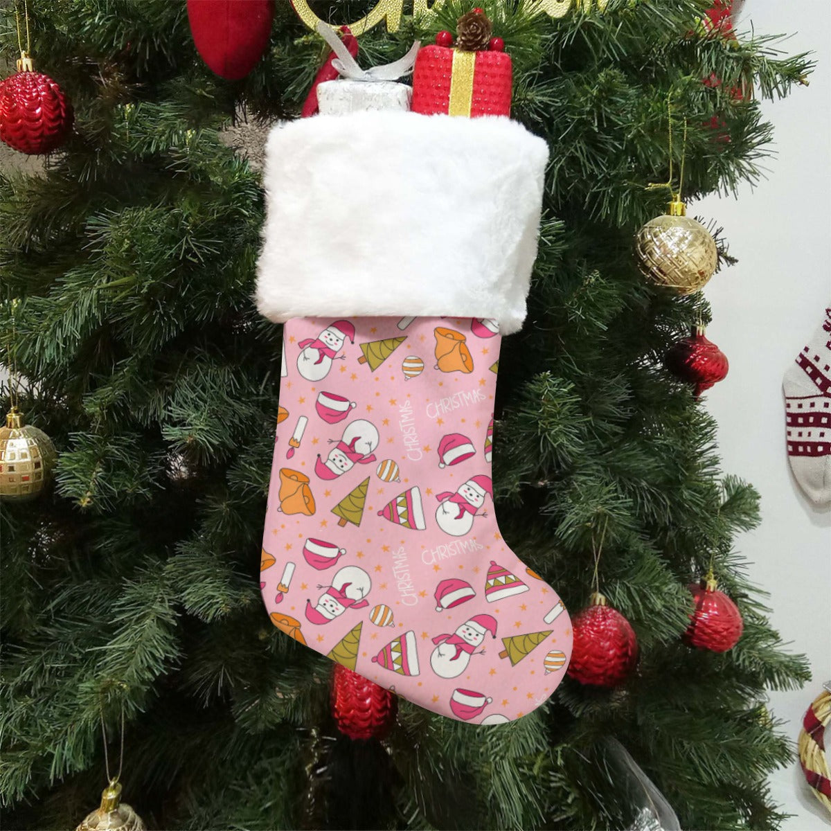 Christmas Sock - Pink Pattern