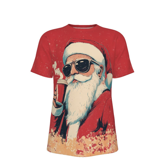 Mens Short Sleeve Christmas Tee - Cool Santa