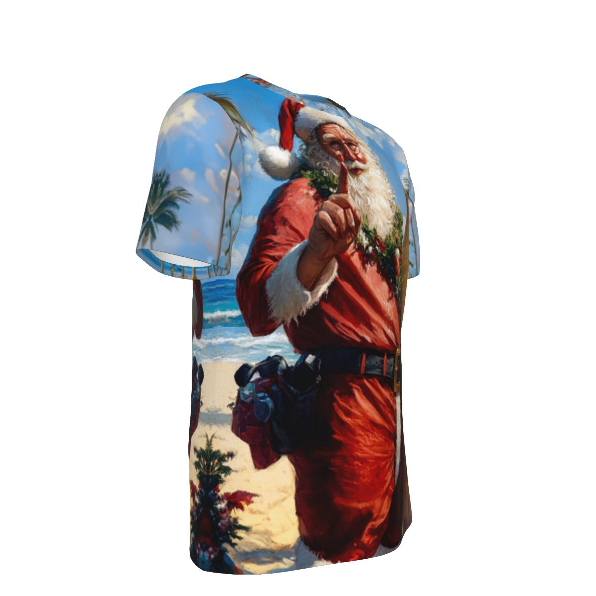 Mens Short Sleeve Christmas Tee - Surfs Up