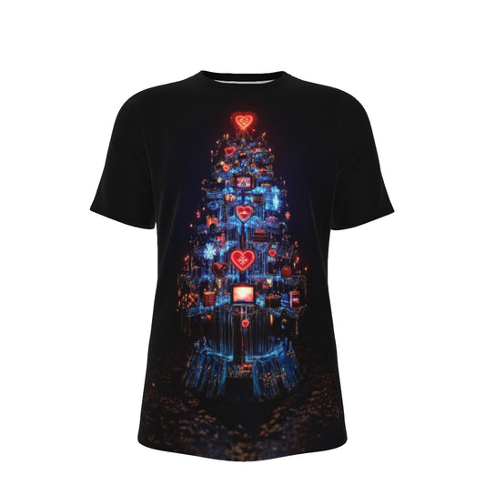 Mens Short Sleeve Christmas Tee - Bright Lights