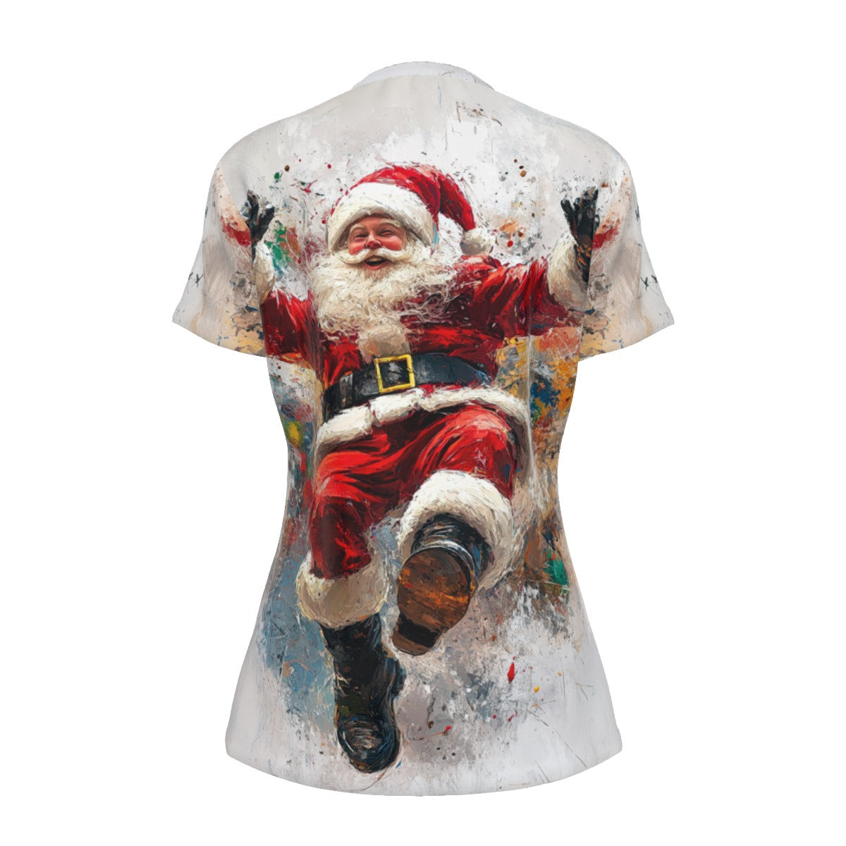 Women's Short Sleeve Christmas Tee - Hapyy Color