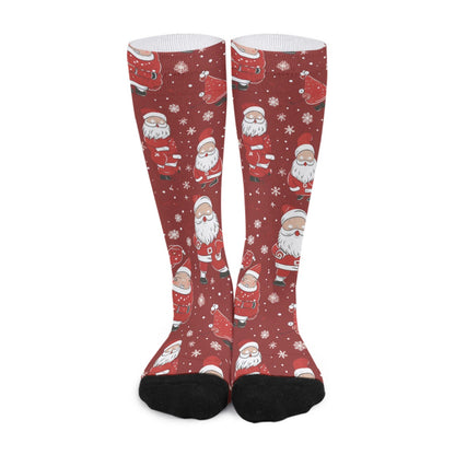 Unisex Long Socks - Red Santas