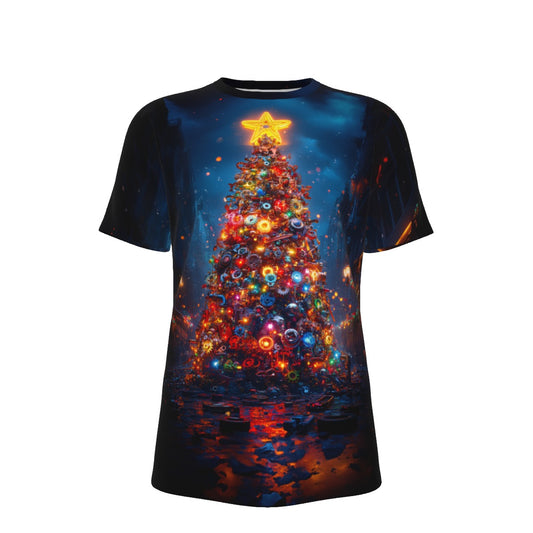 Mens Short Sleeve Christmas Tee - Apocalyptic tree