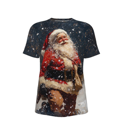 Mens Short Sleeve Christmas Tee - Walking in the Snow