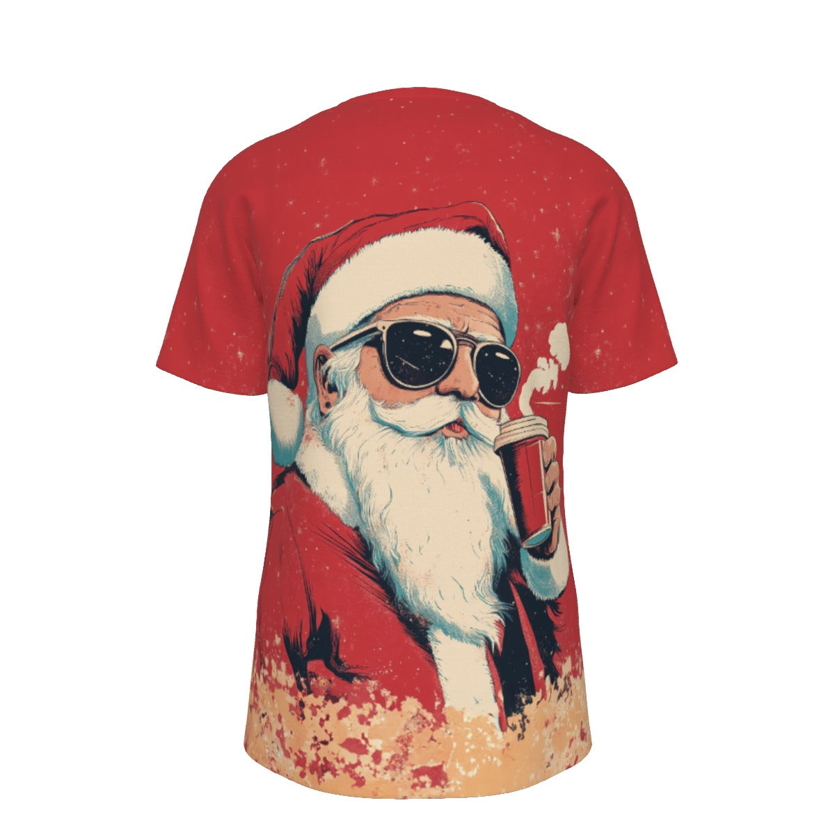 Mens Short Sleeve Christmas Tee - Cool Santa