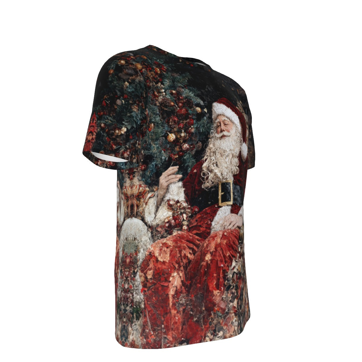 Mens Short Sleeve Christmas Tee - Textured Painting