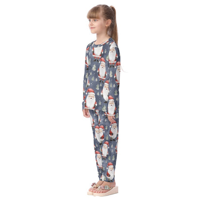 Kids Christmas Pyjama Set -  Blue Santas