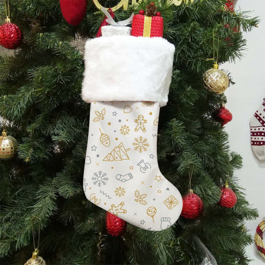 Christmas Sock - Gold and Blue Decorations