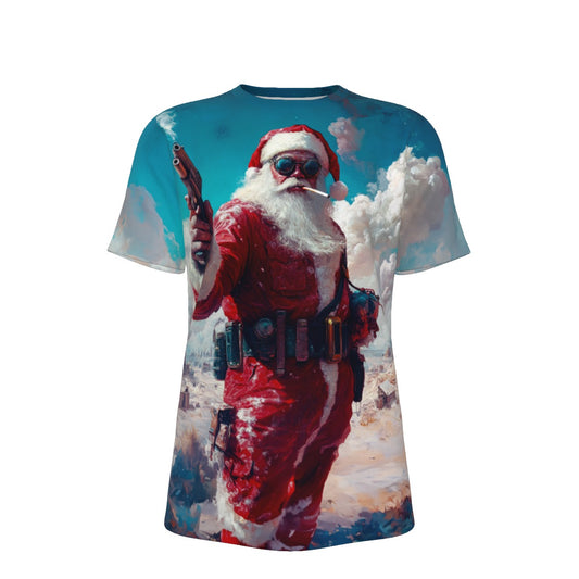 Mens Short Sleeve Christmas Tee - Steampunk Santa