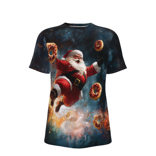 Mens Short Sleeve Christmas Tee -  Donuts In Space