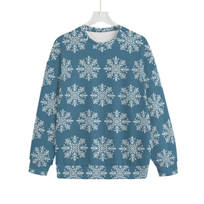 Women's Christmas Sweater - Blue Snowflakes