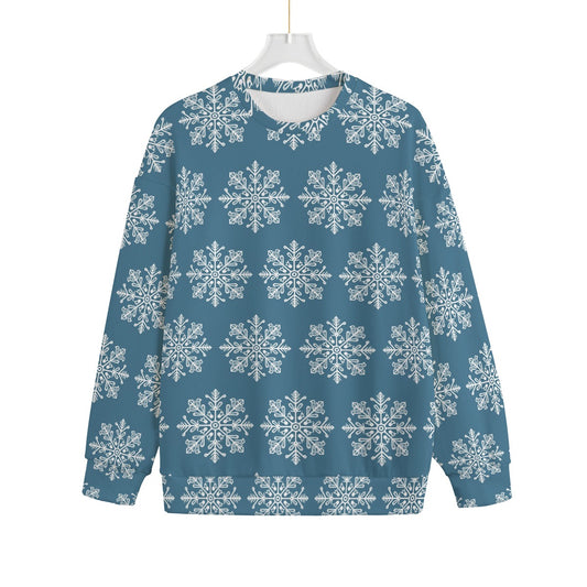 Men's Christmas Sweater - Blue Snowflakes