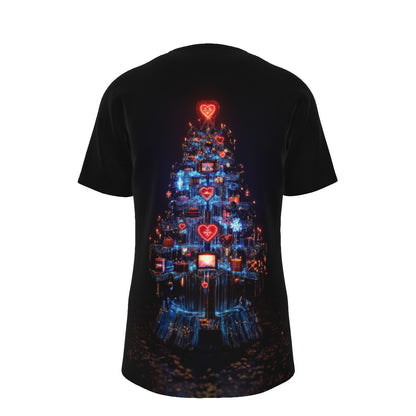 Mens Short Sleeve Christmas Tee - Bright Lights