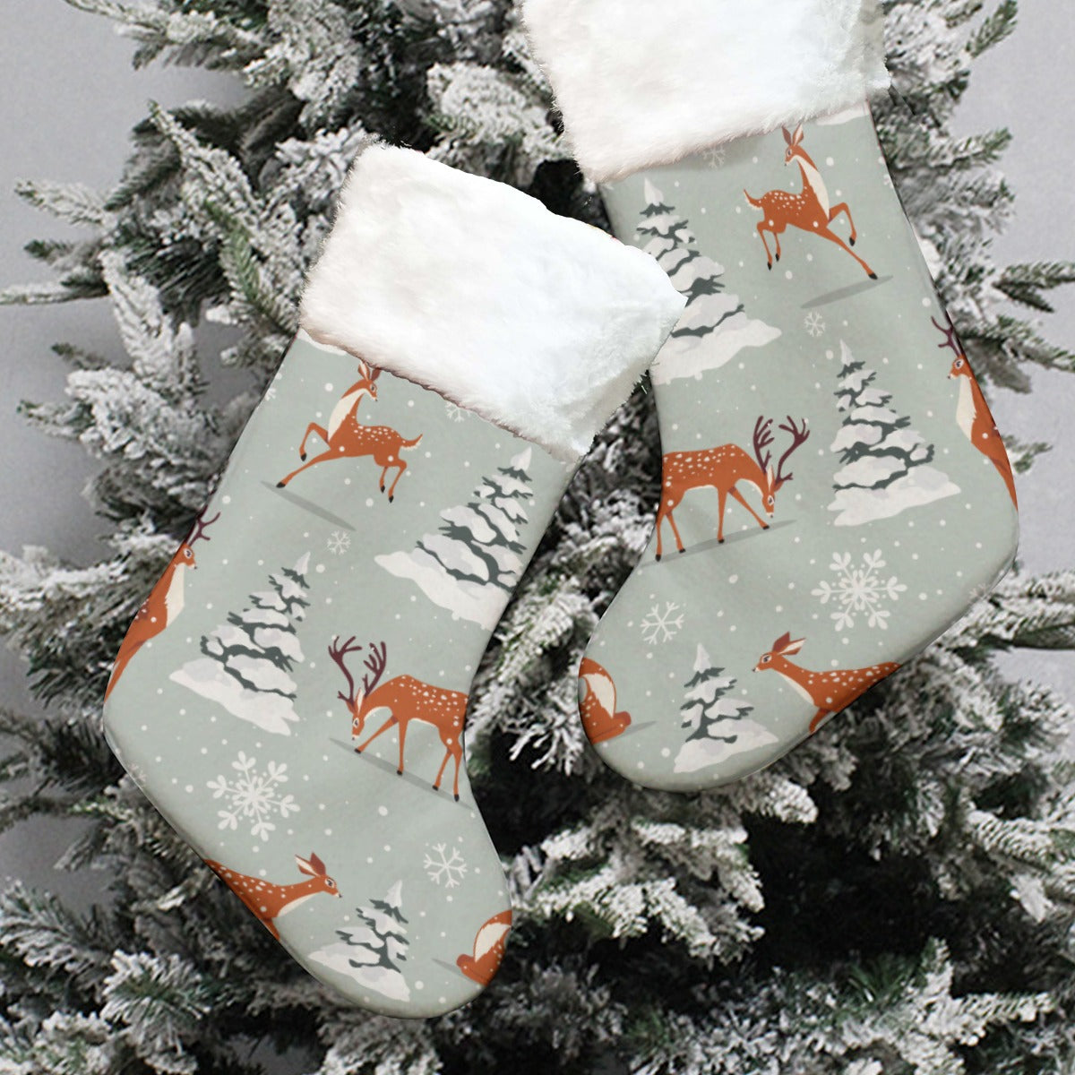 Christmas Sock - Deers and Trees