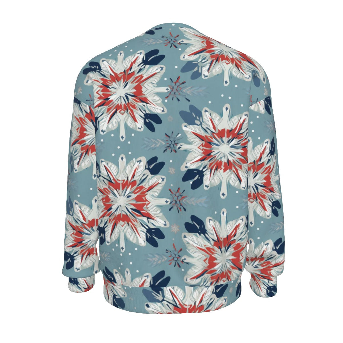 Women's Christmas Sweater - Blue Flower