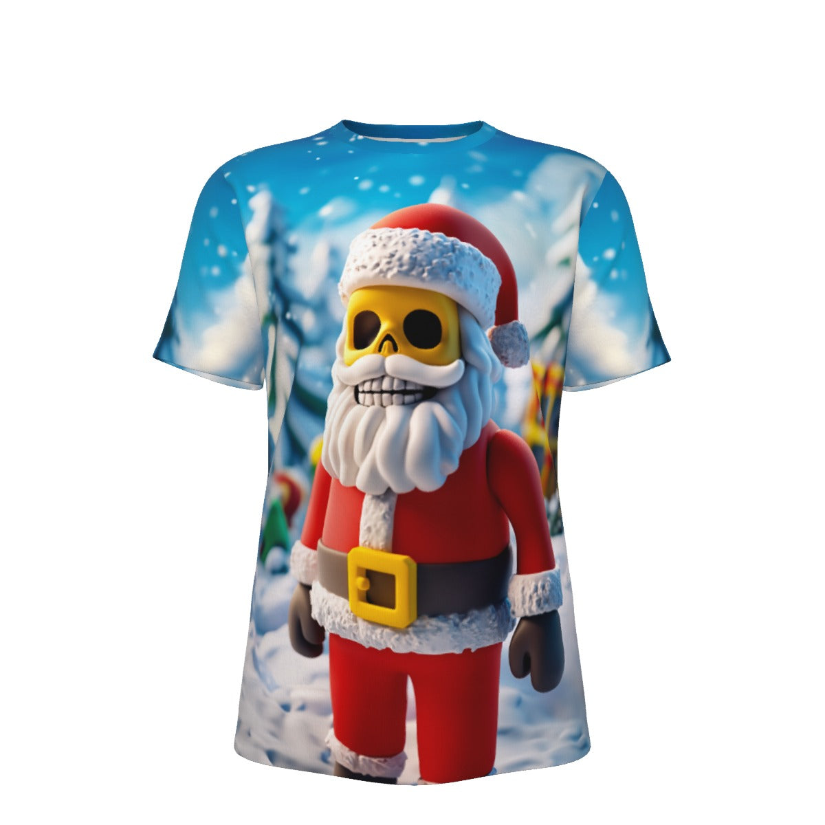 Mens Short Sleeve Christmas Tee - Cartoon Santa