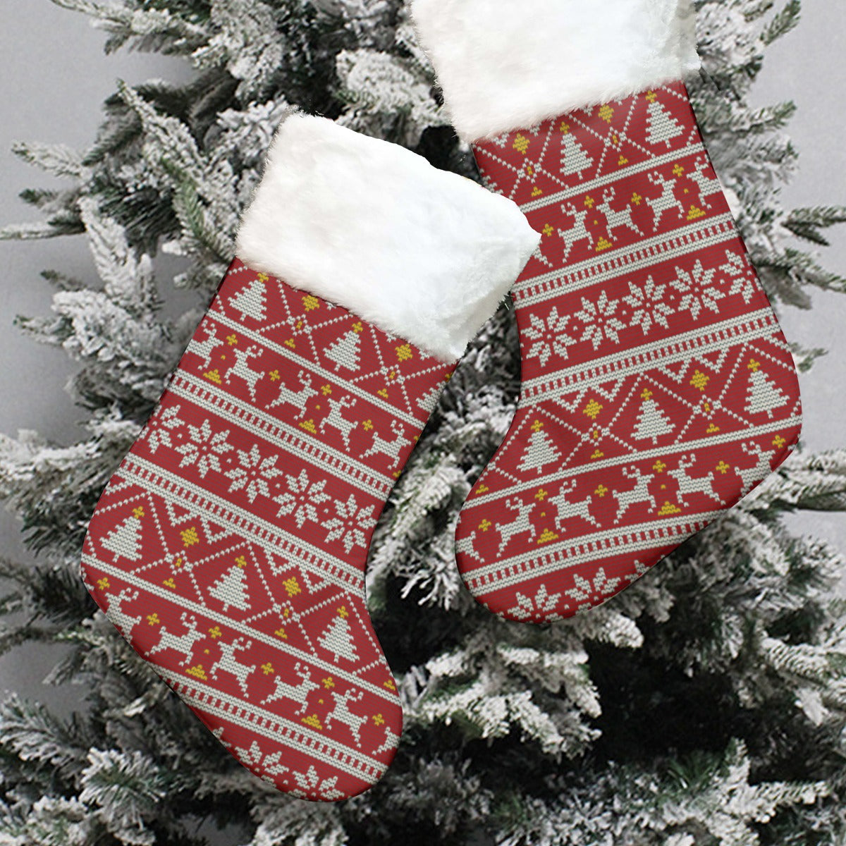 Christmas Sock - Red Traditional Pattern 2