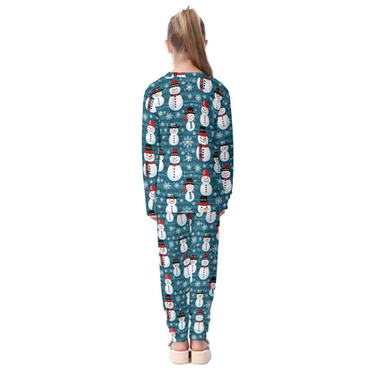 Kids Christmas Pyjama Set - Blue Snowmen