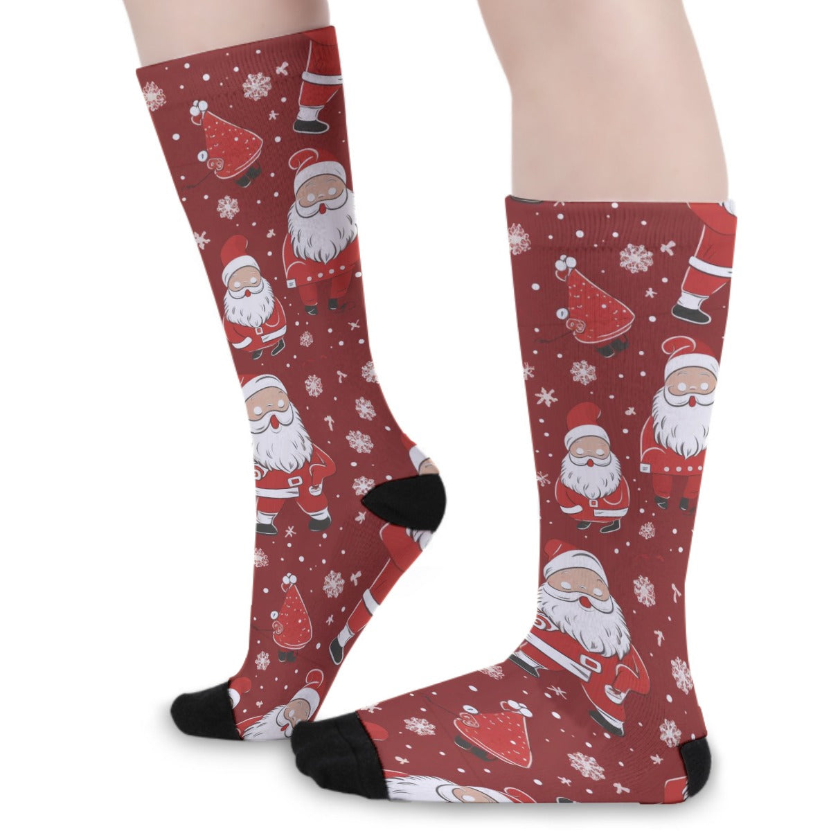 Unisex Long Socks - Red Santas