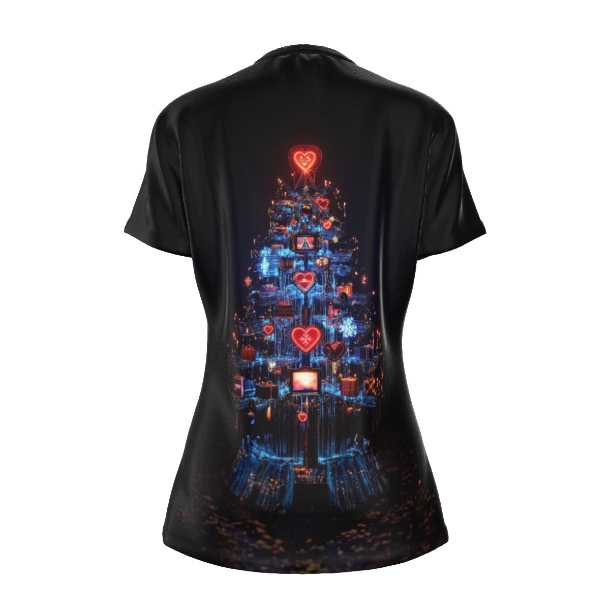 Women's Short Sleeve Christmas Tee - Bright Lights