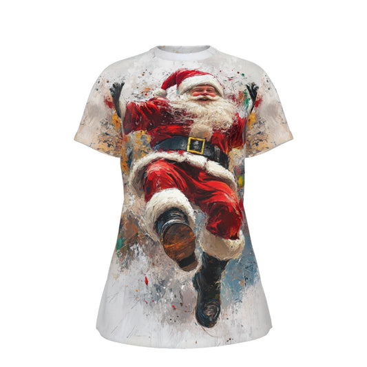 Women's Short Sleeve Christmas Tee - Hapyy Color