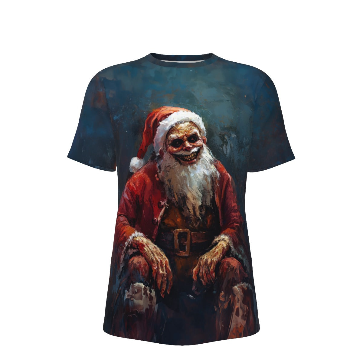 Mens Short Sleeve Christmas Tee - Demonic Santa