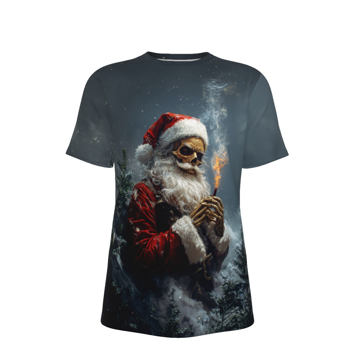 Mens Short Sleeve Christmas Tee - SkeleSanta