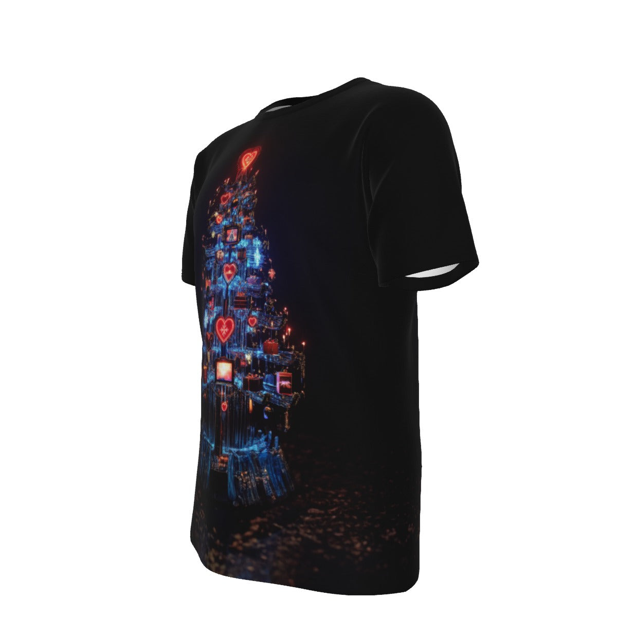 Mens Short Sleeve Christmas Tee - Bright Lights