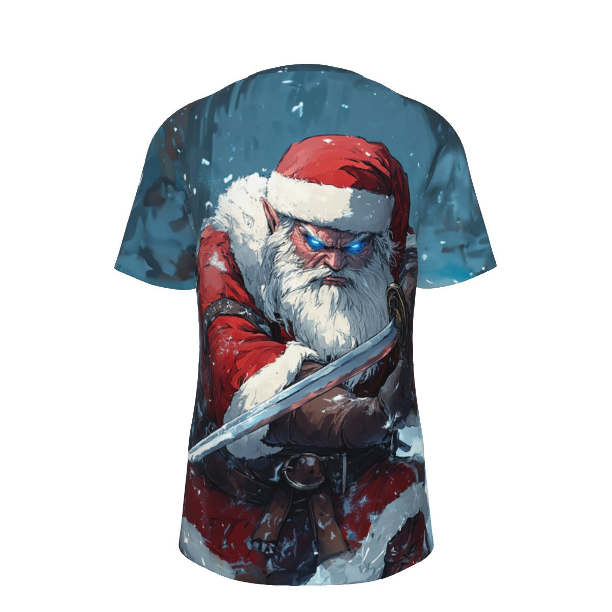 Mens Short Sleeve Christmas Tee - Anime Santa 2