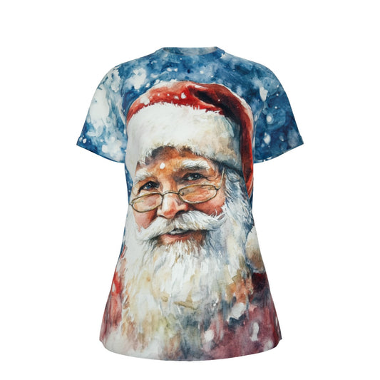 Women's Short Sleeve Christmas Tee - Cold Santa