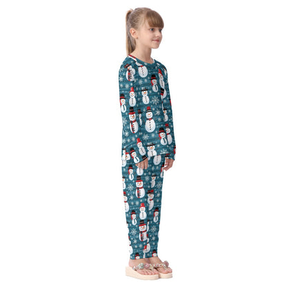 Kids Christmas Pyjama Set - Blue Snowmen