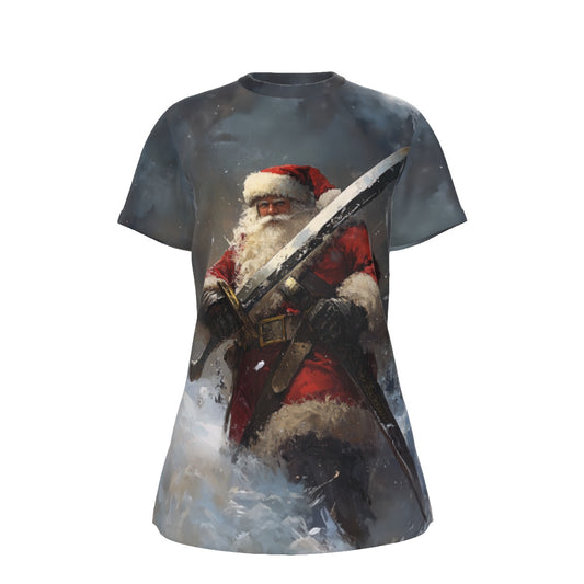 Women's Short Sleeve Christmas Tee - Santa the Hunter