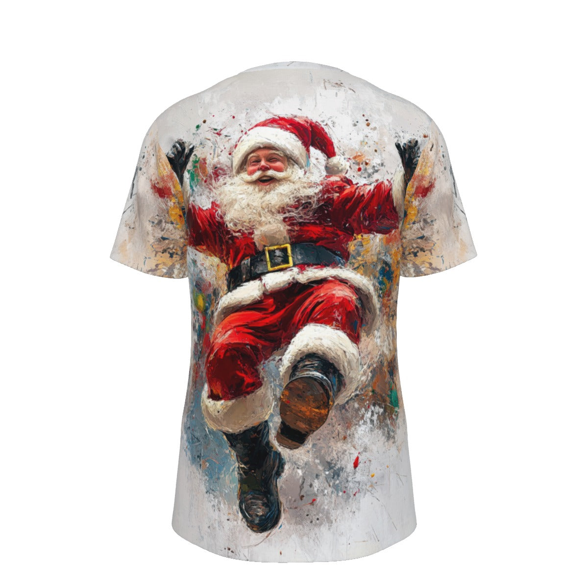 Mens Short Sleeve Christmas Tee - Happy Color