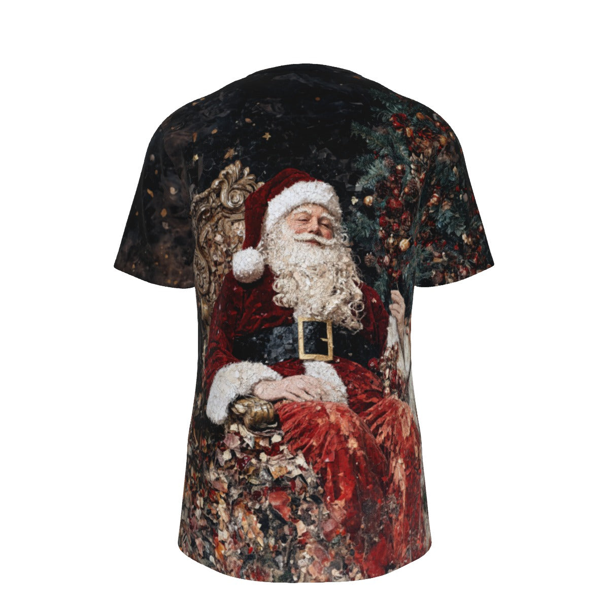 Mens Short Sleeve Christmas Tee - Textured Painting