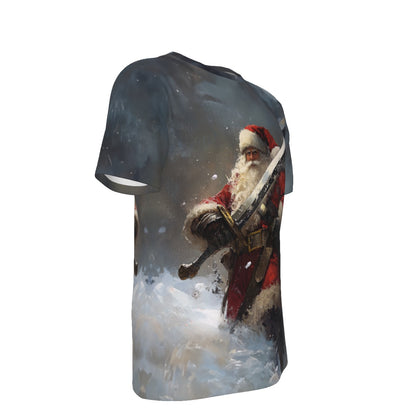 Mens Short Sleeve Christmas Tee - Santa the Hunter